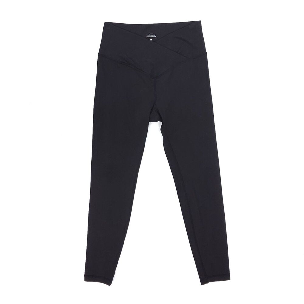 NATURYL Crossover Cropped Leggings Black Athleisure Yoga Lounge Sporty Grym